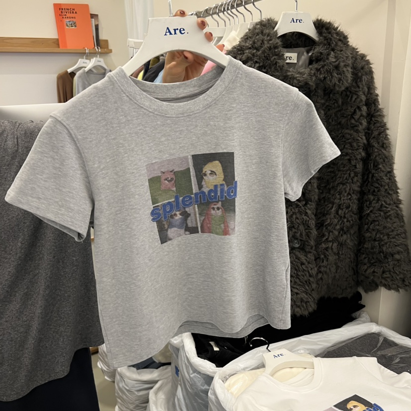 ARE韓國代購㊣女士新款推薦休閑25秋冬職業熱賣時尚人氣T恤ARE YOU/ARET恤圖色2