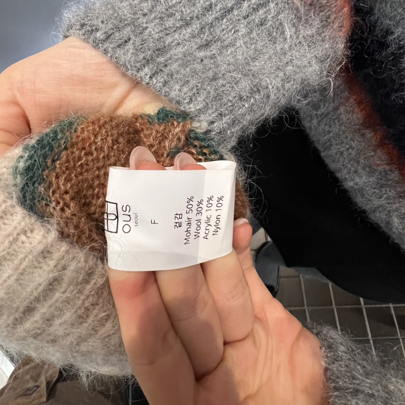 OUS/INCH-L東大門㊣直郵女士新品人氣推薦熱賣針織衫馬海毛OUS/INCH針織衫