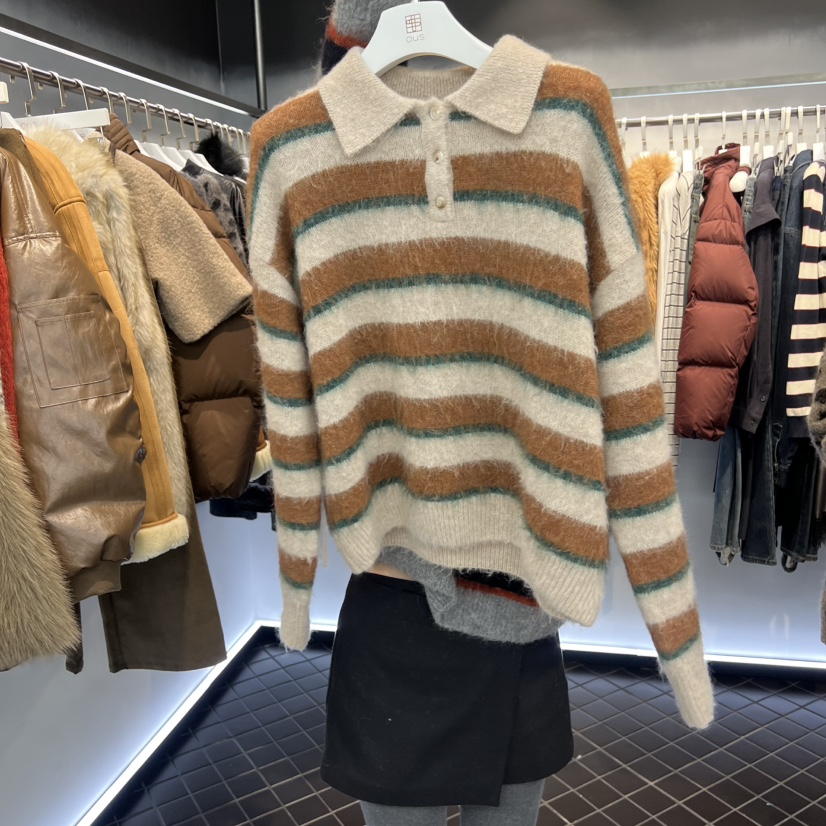 OUS/INCH-L東大門㊣直郵女士新品人氣推薦熱賣針織衫馬海毛OUS/INCH針織衫圖色2