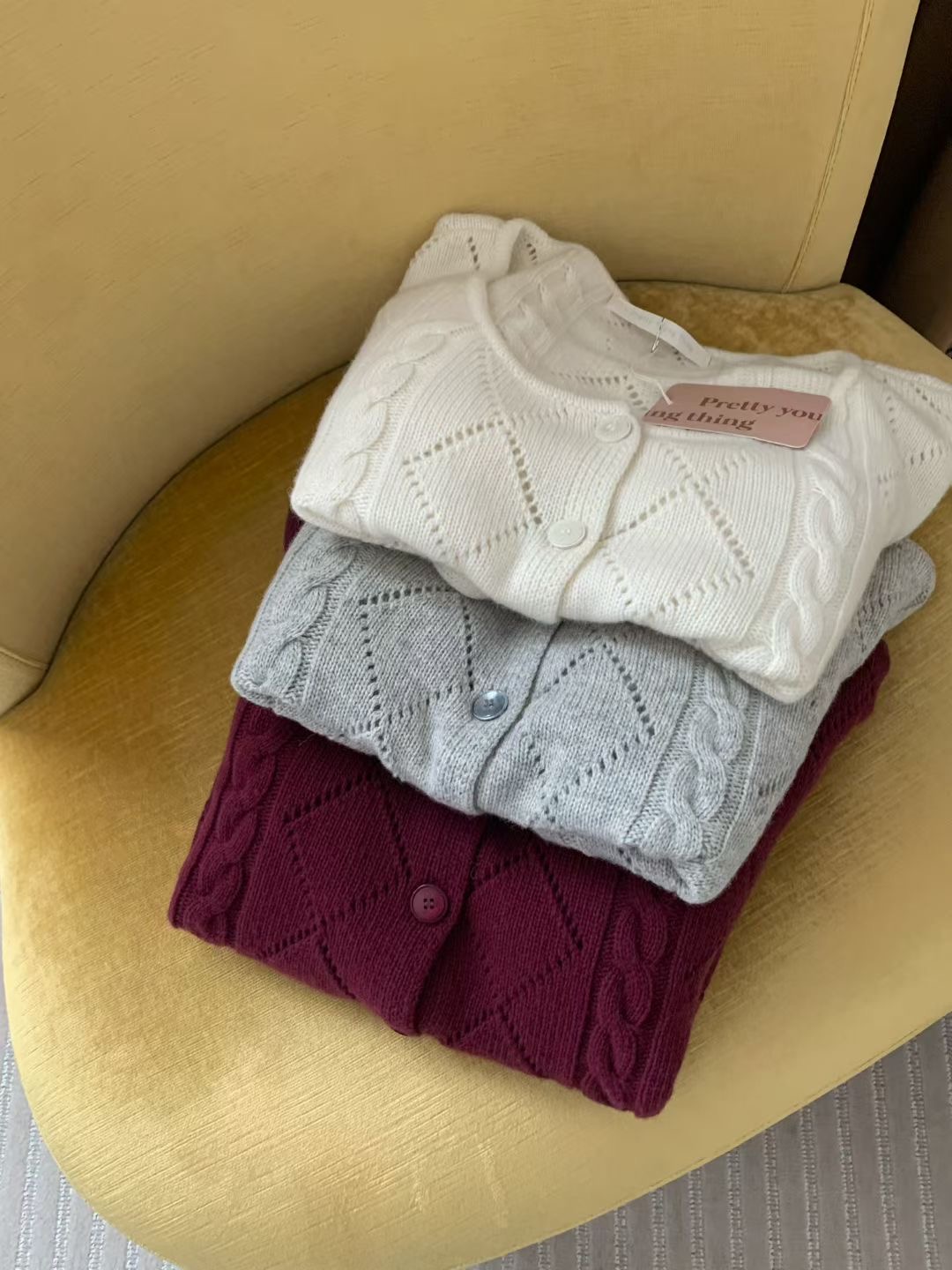 PYT-ot東大門㊣代購女裝新款25秋冬熱賣人氣休閑針織衫開衫pretty young thing針織衫