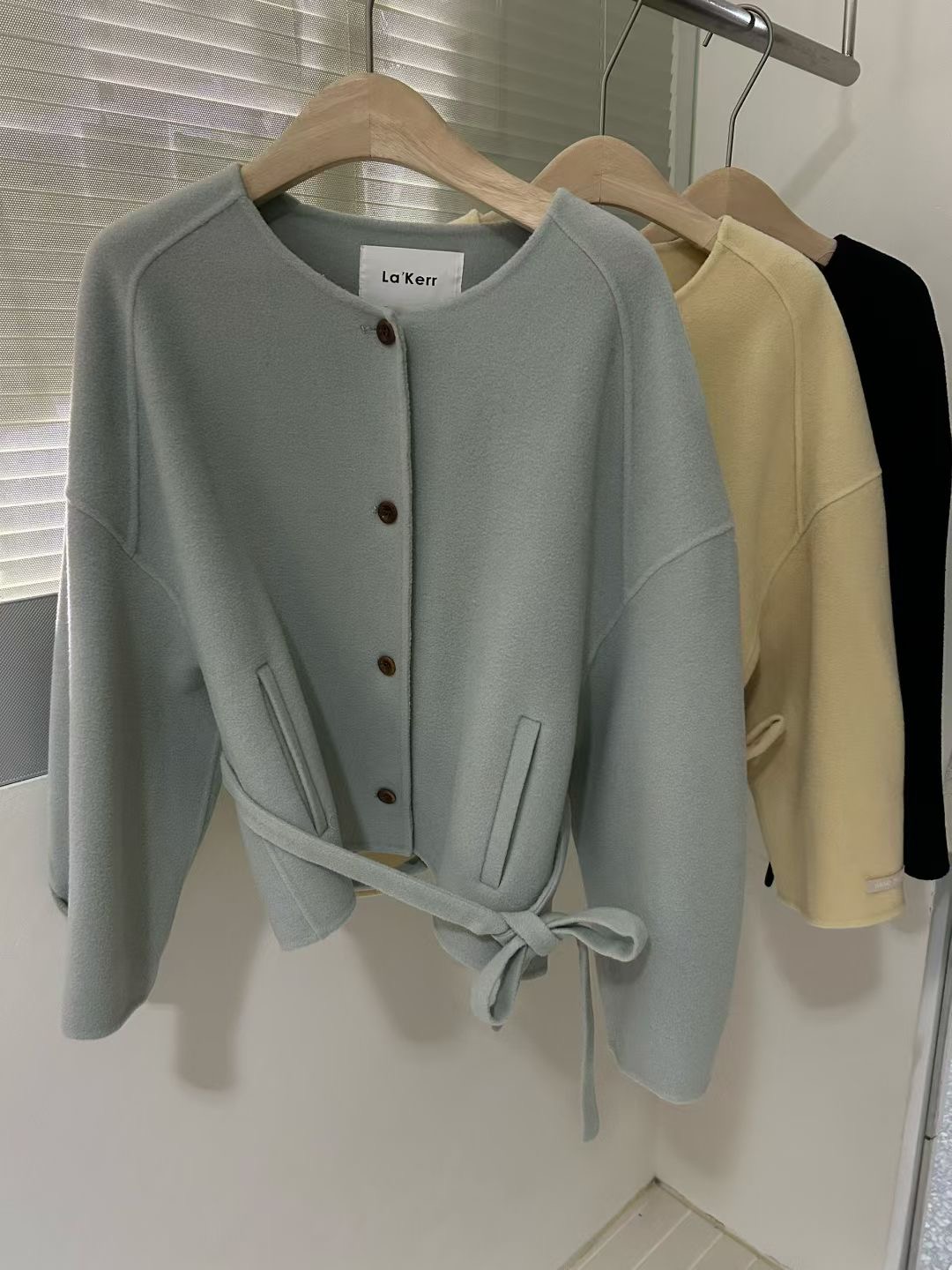 LA KERR東大門㊣直郵女裝新款真品25秋冬休閑時尚短款大衣LA KERR短款大衣圖色3左三色