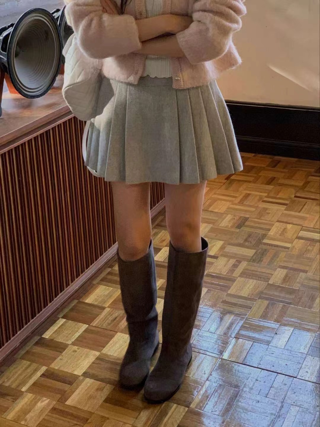 MIELLE-미엘르-OT東大門㊣實拍女裝新款推薦熱賣25秋冬短裙MIELLE-미엘르-OT短裙圖色1Melange