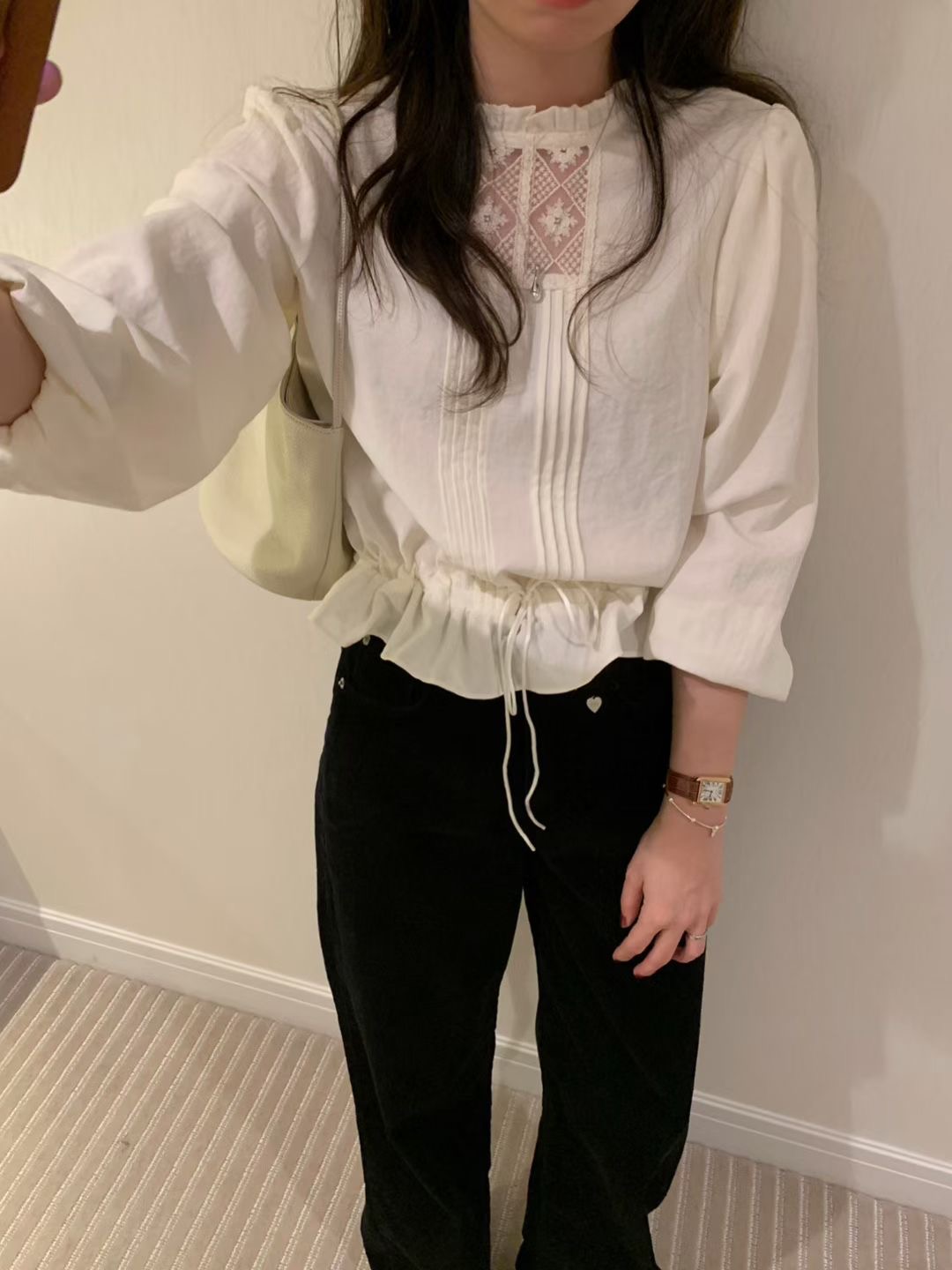 PYT-ot東大門㊣實拍女裝新款真品職業25秋冬推薦襯衫蕾絲衫pretty young thing襯衫/蕾絲衫