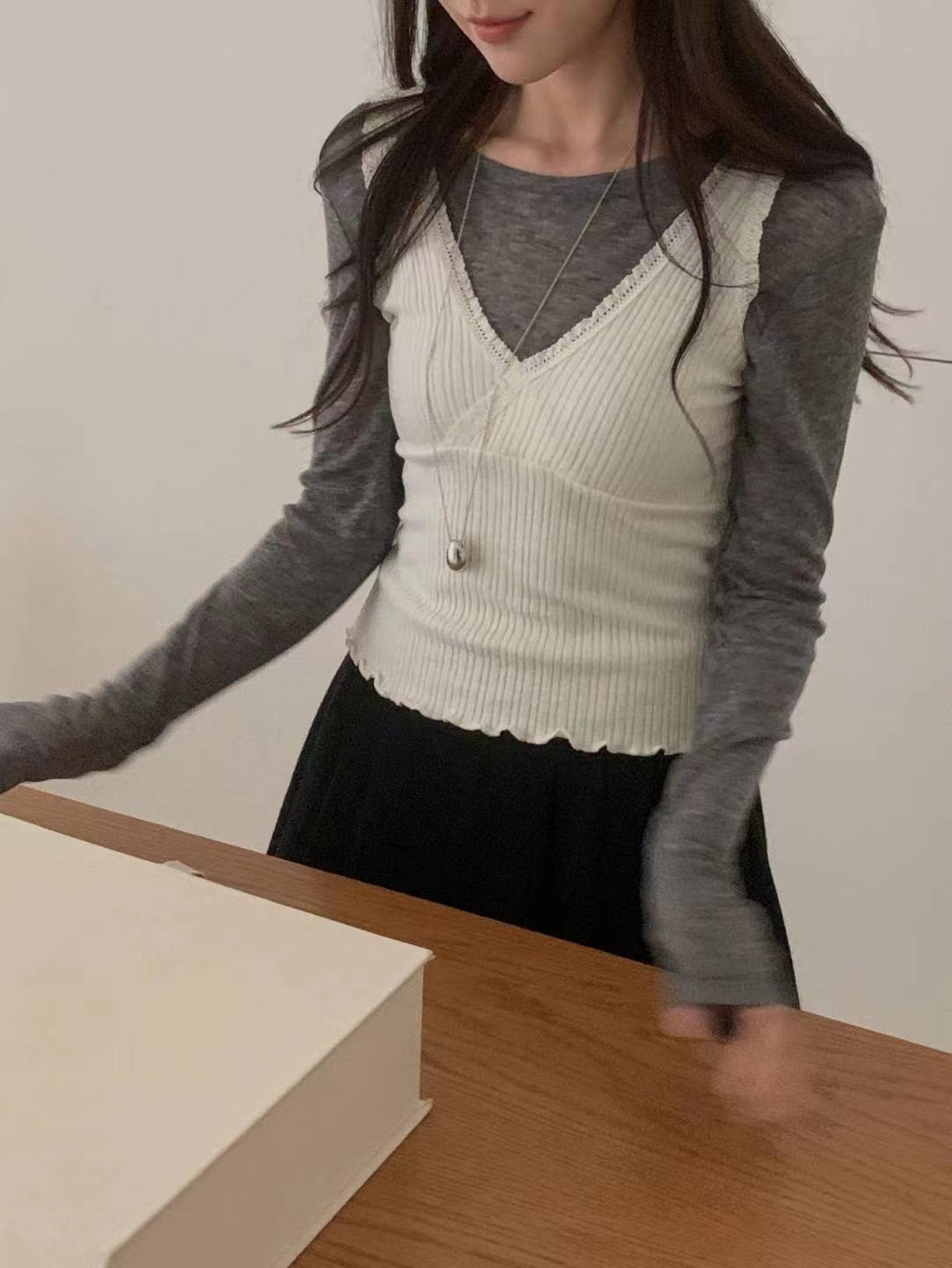 MIELLE-미엘르-OT東大門㊣實拍女裝新款人氣熱賣吊帶背心MIELLE-미엘르-OT吊帶/背心圖色1