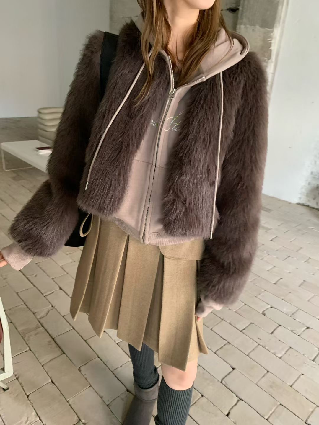 PYT-ot東大門㊣代購女士新品25秋冬職業真品時尚人氣短款大衣pretty young thing短款大衣圖色3