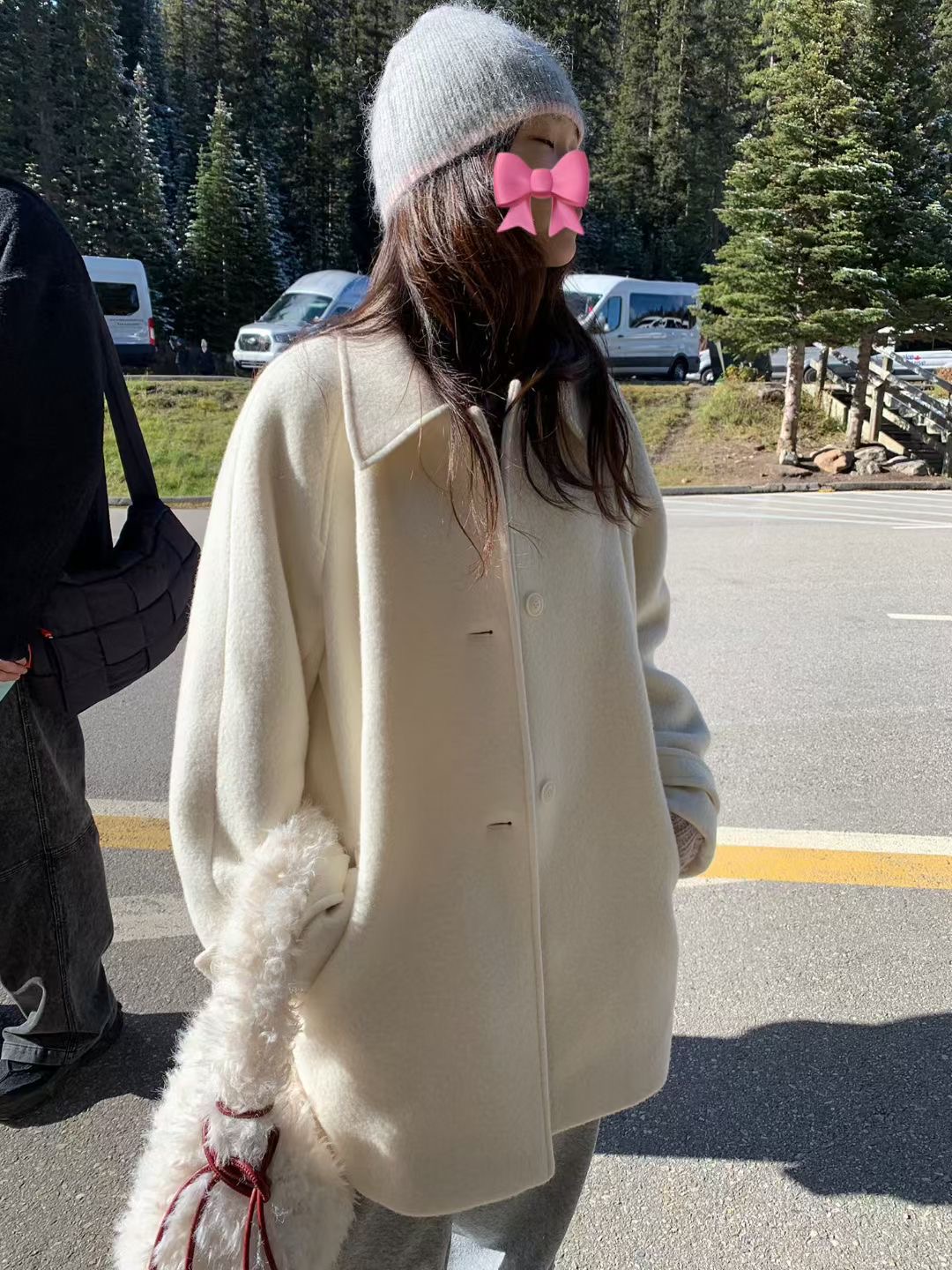 PYT-ot韓國代購㊣女士新品時尚熱賣職業真品中長款大衣羊毛pretty young thing中長款大衣