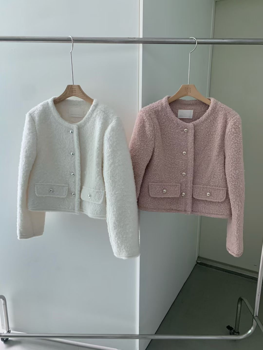 PYT-ot東大門㊣直郵女士新品時尚25秋冬真品職業夾克粗花呢pretty young thing夾克