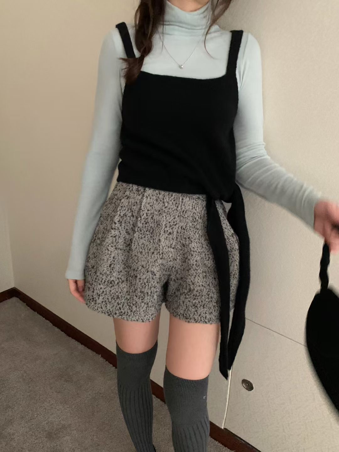 PYT-ot東大門㊣代購女裝新款人氣真品推薦25秋冬短褲粗花呢pretty young thing短褲圖色2