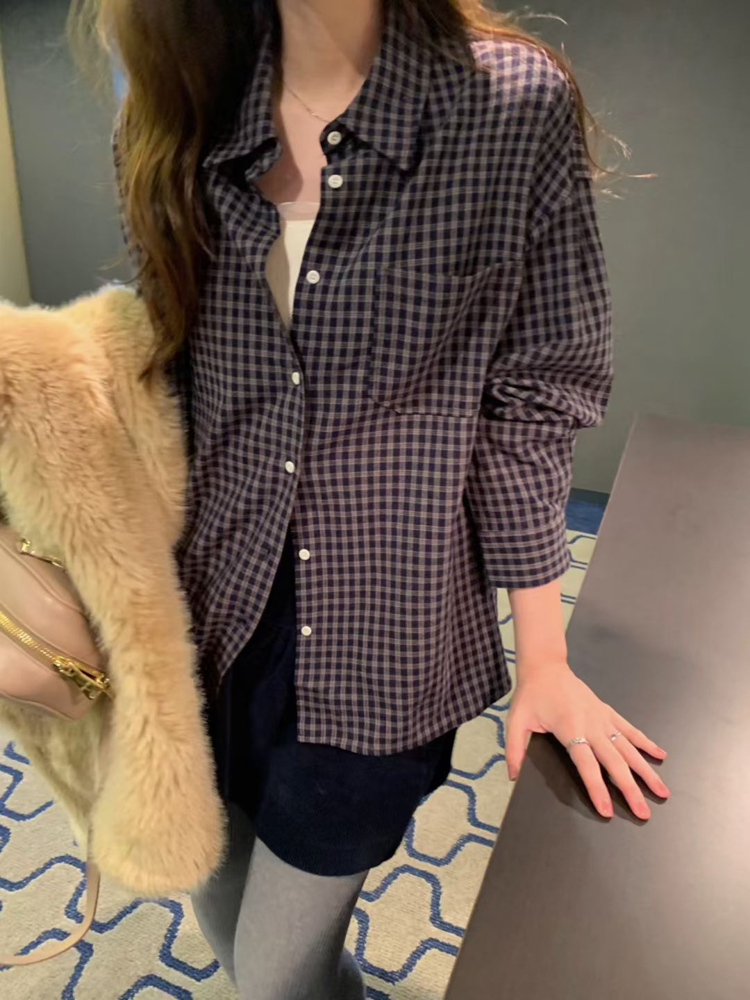 PYT-ot韓國代購㊣女士新款時尚熱賣25秋冬真品休閑襯衫蕾絲衫pretty young thing襯衫/蕾絲衫圖色2