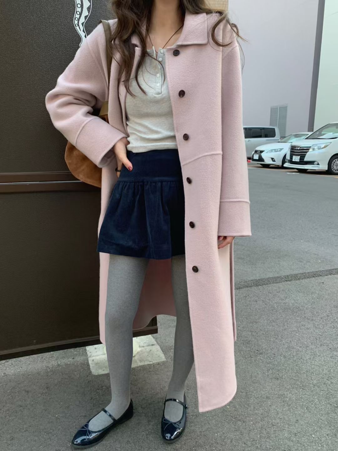 PYT-ot東大門㊣代購女裝新品時尚熱賣職業真品人氣中長款大衣pretty young thing中長款大衣圖色1