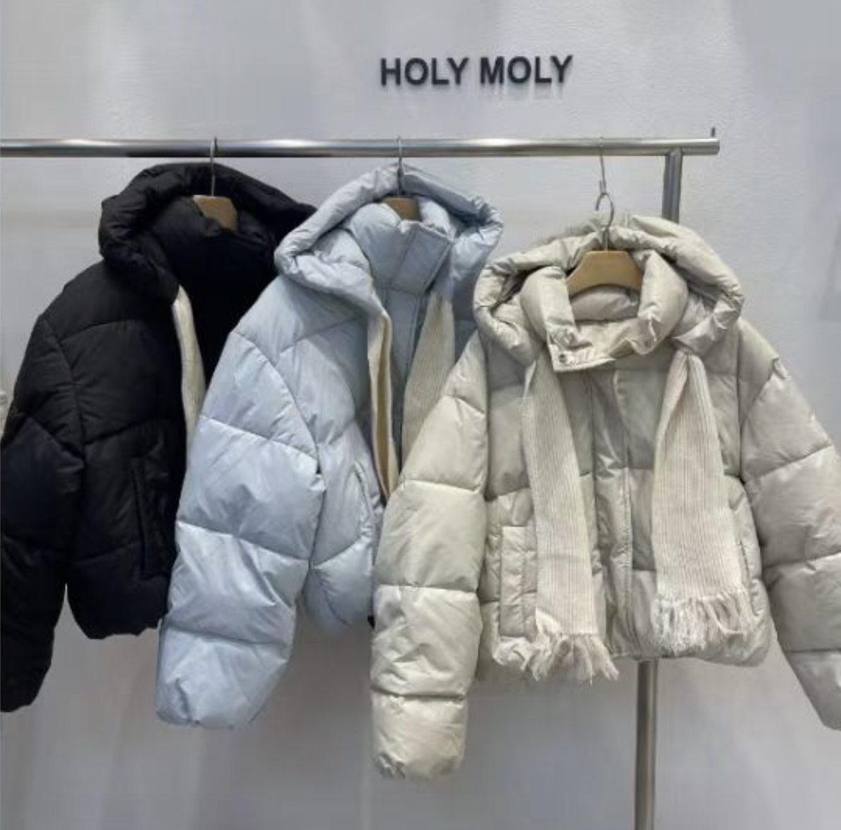 HOLYMOLY韓國直郵㊣女士新款熱賣真品時尚25秋冬休閑短款棉服HOLYMOLY短款棉服