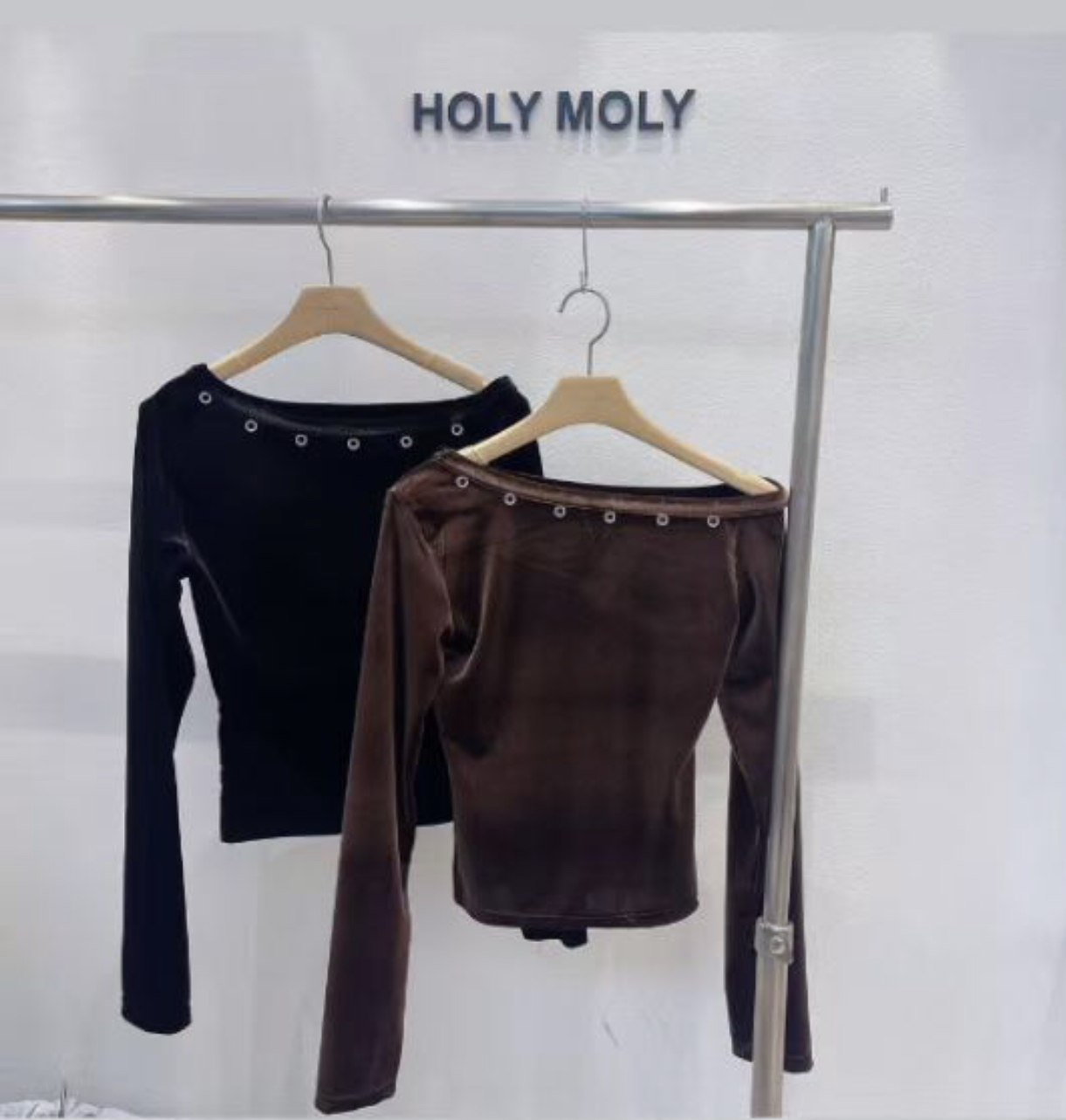 HOLYMOLY韓國代購㊣女裝新款25秋冬真品休閑人氣熱賣長袖T恤HOLYMOLY長袖T恤