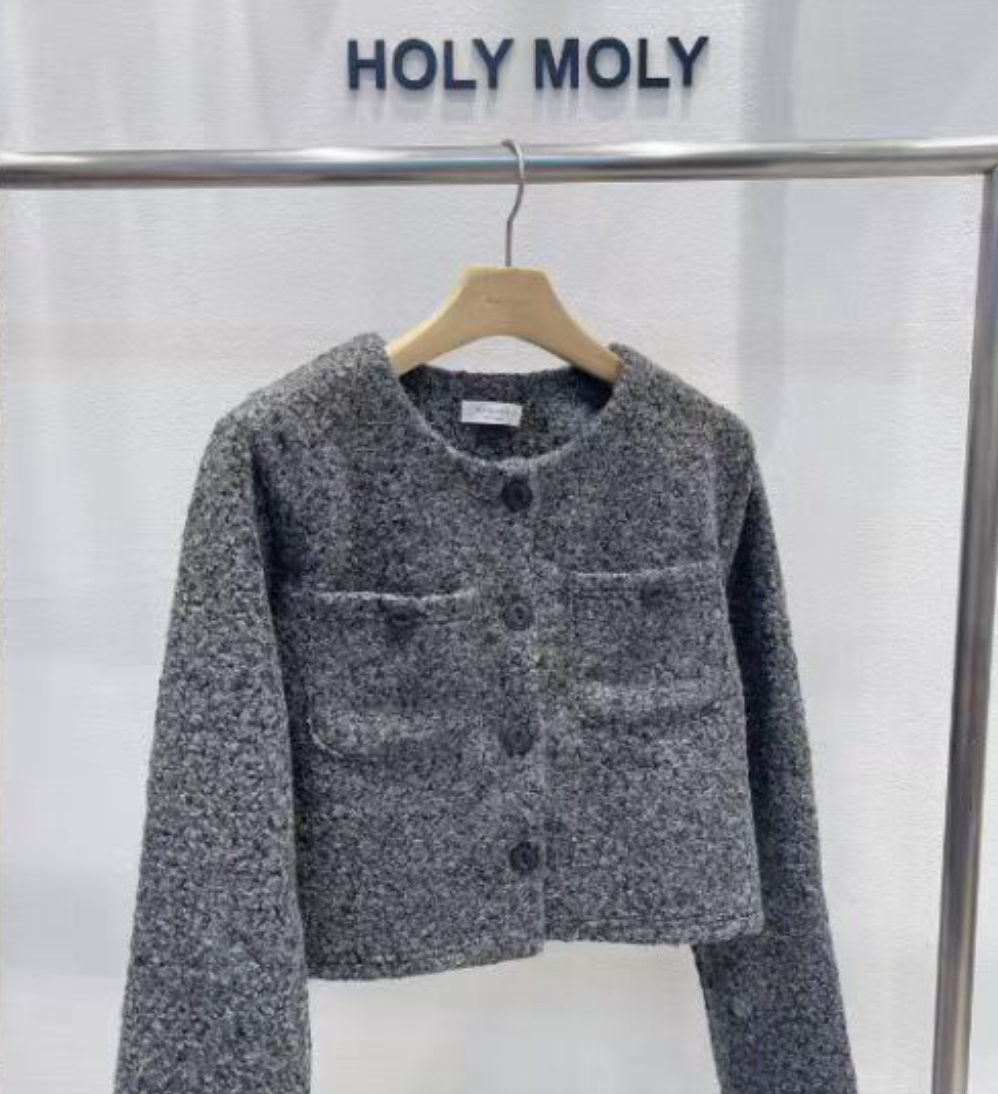 HOLYMOLY東大門㊣實拍女裝新款推薦職業時尚休閑熱賣25秋冬夾克HOLYMOLY夾克圖色1