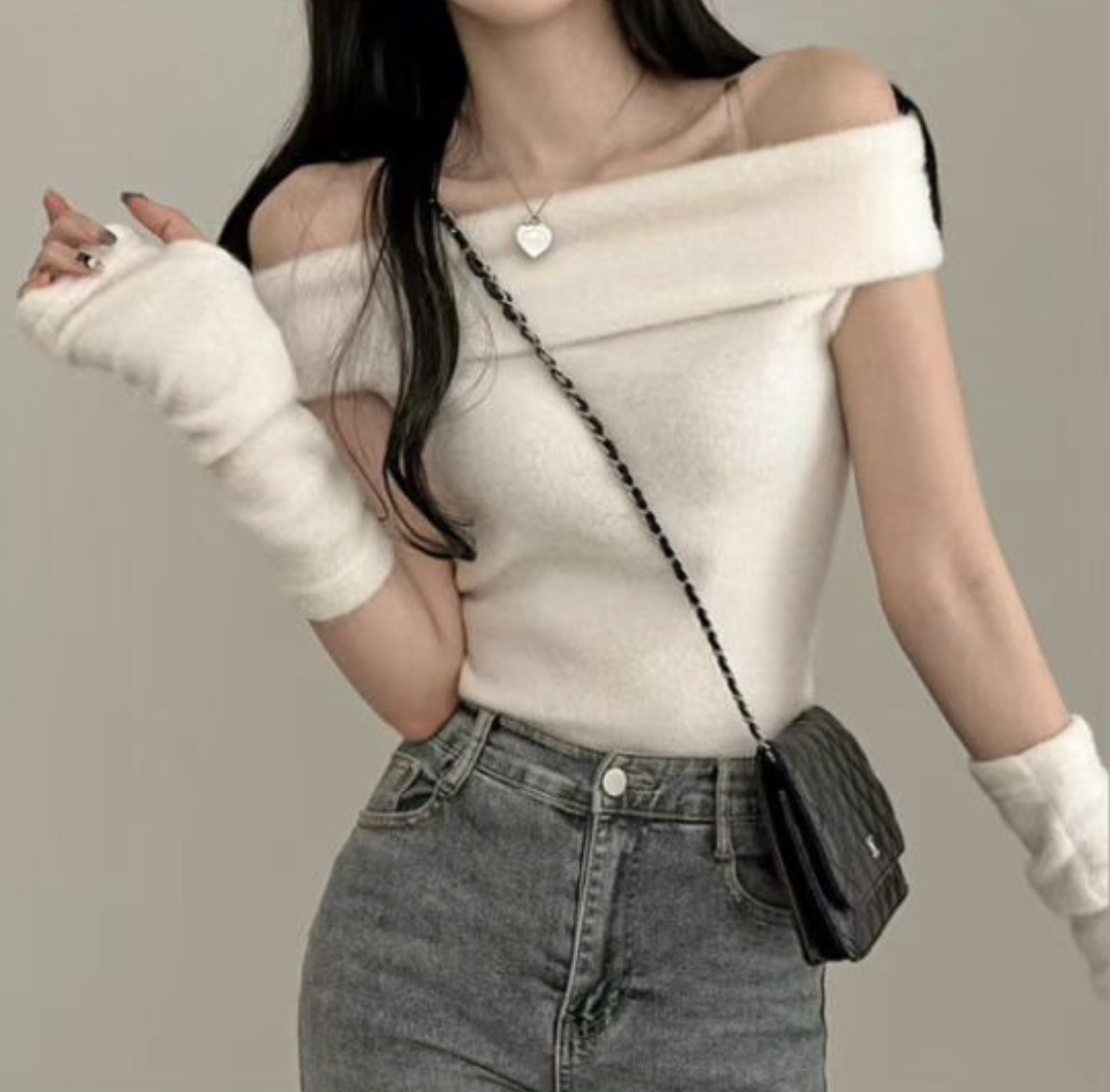 HOLYMOLY韓國直郵㊣女裝新款休閑25秋冬熱賣針織衫兔子保暖HOLYMOLY針織衫圖色1