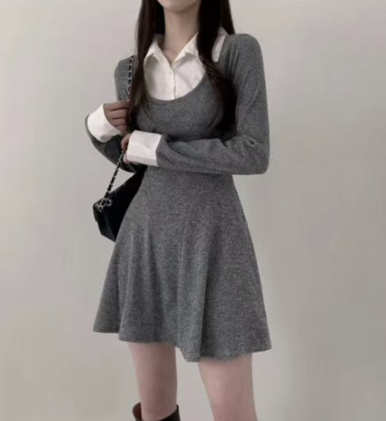 HOLYMOLY韓國直郵㊣女裝新品熱賣人氣職業真品25秋冬連衣裙HOLYMOLY連衣裙圖色1