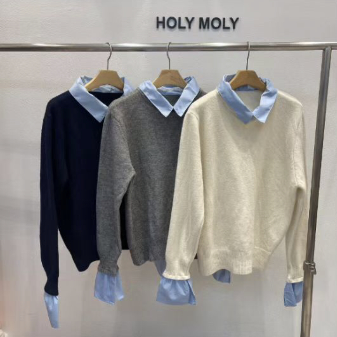 HOLYMOLY東大門㊣實拍女士新品職業25秋冬真品休閑熱賣針織衫HOLYMOLY針織衫