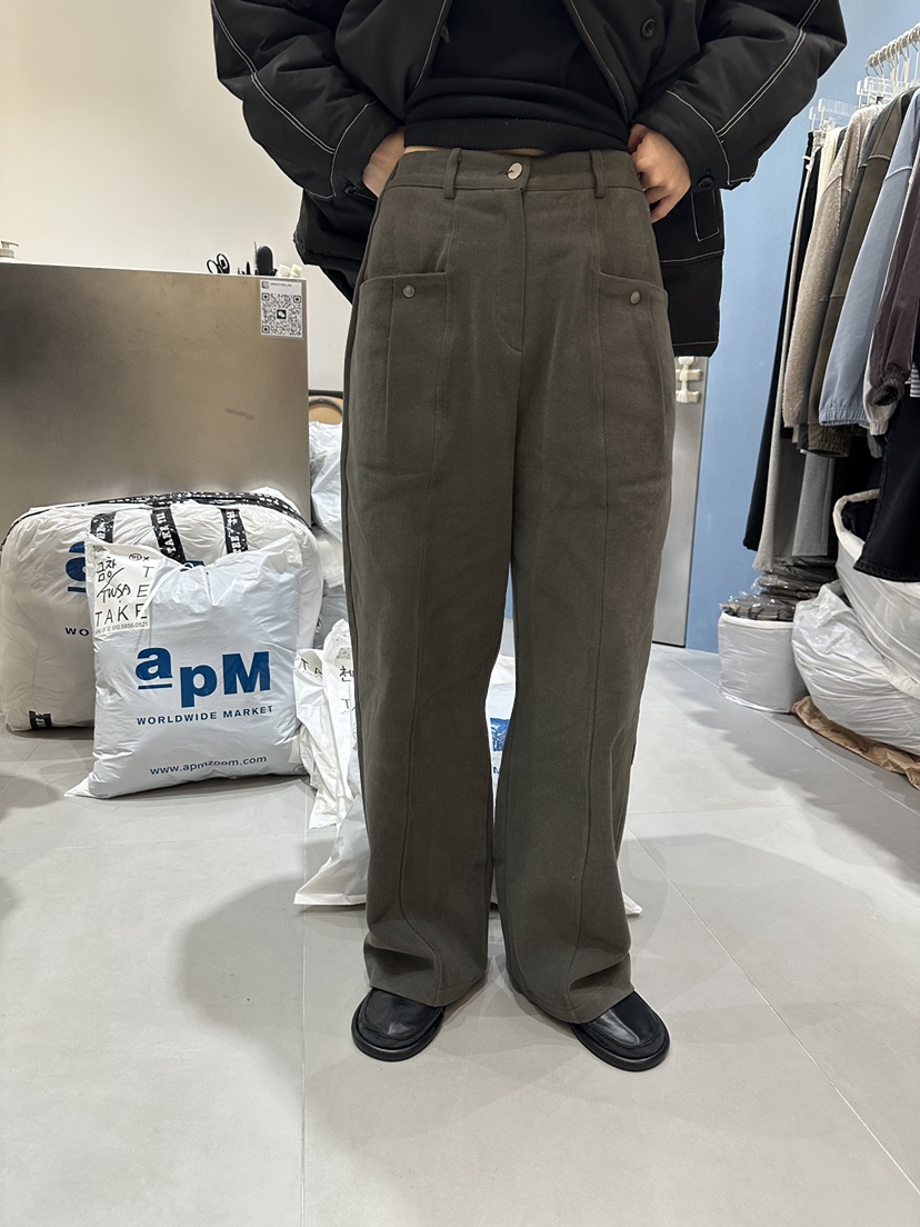 TAKE TEE東大門㊣代購女士新款時尚推薦休閑褲加絨抓絨圓領TAKE TEE休閑褲圖色1