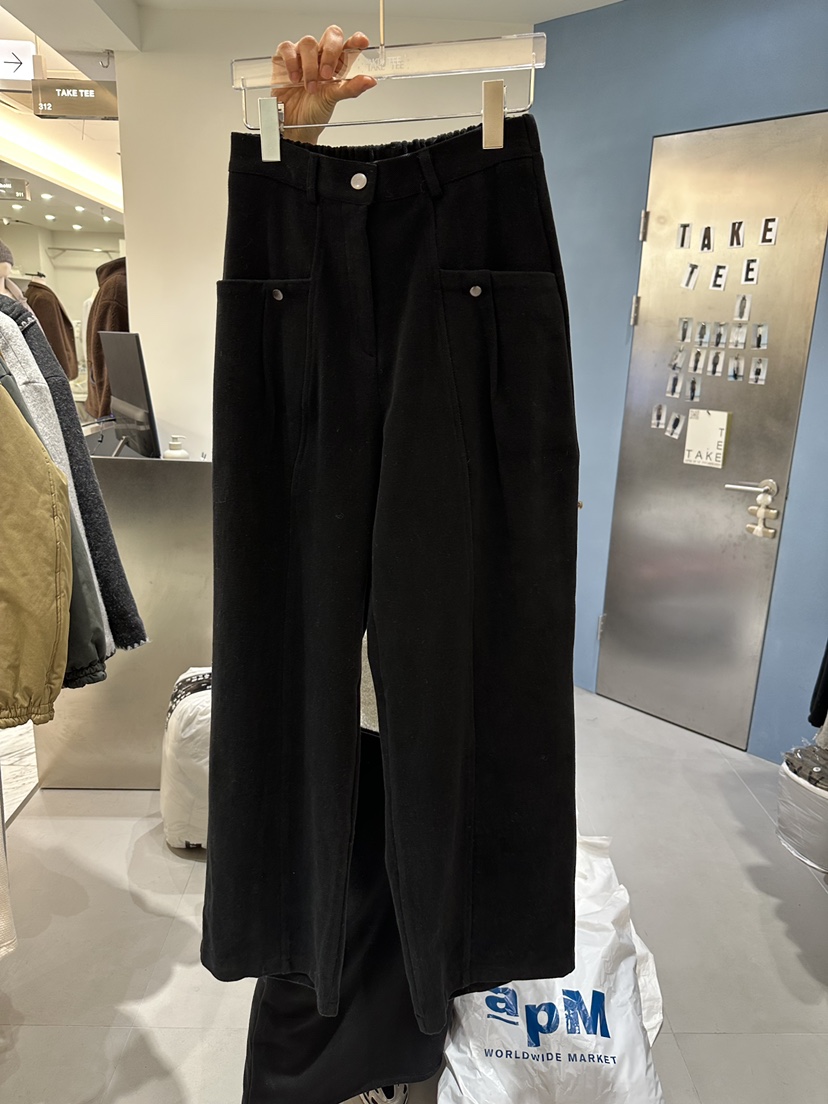 TAKE TEE東大門㊣代購女士新款時尚推薦休閑褲加絨抓絨圓領TAKE TEE休閑褲圖色2