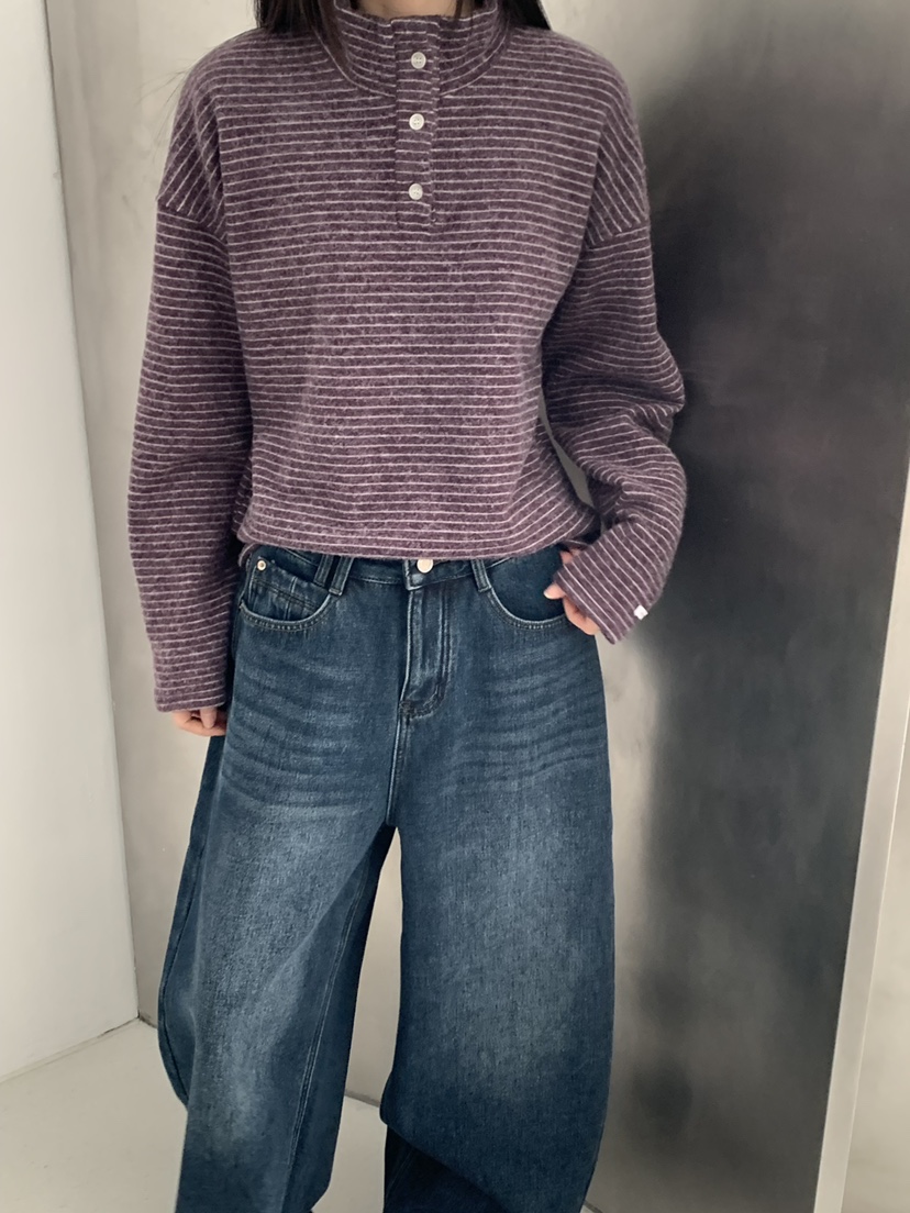 RIVER RAIN韓國直郵㊣女士新款真品時尚職業25秋冬長袖T恤紐扣RIVER RAIN長袖T恤圖色4