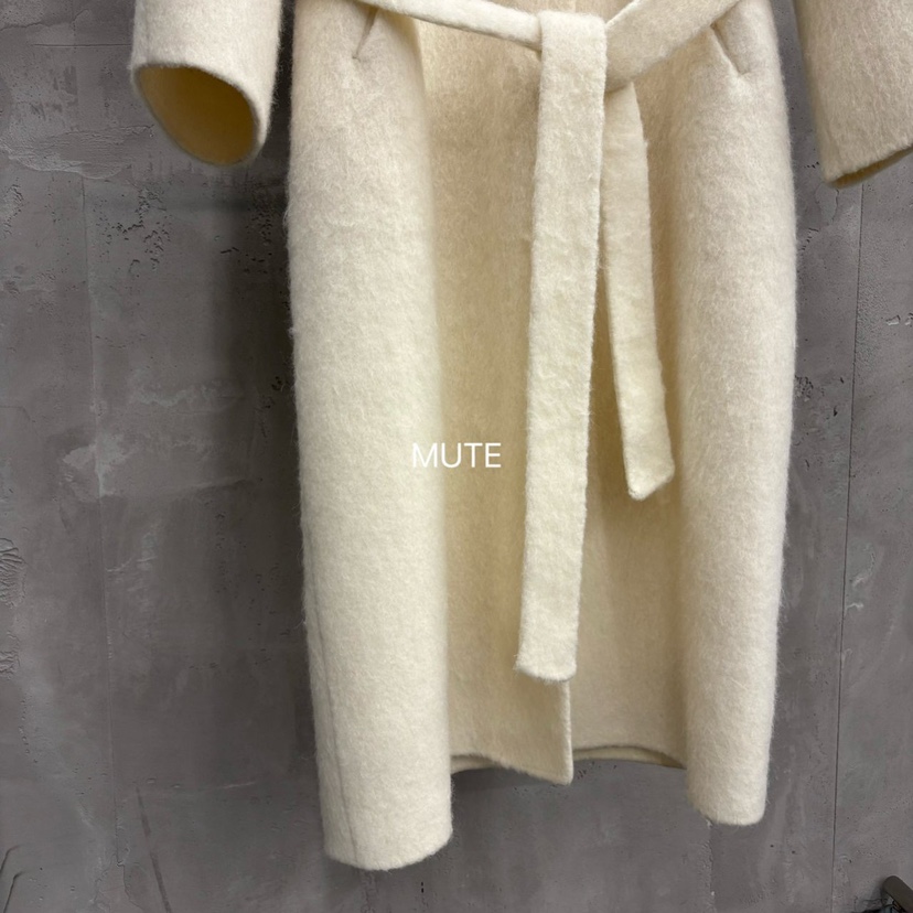 MUTE-P東大門㊣實拍女裝新品25秋冬推薦真品中長款大衣含腰帶MUTE中長款大衣