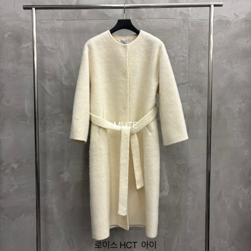 MUTE-P東大門㊣實拍女裝新品25秋冬推薦真品中長款大衣含腰帶MUTE中長款大衣圖色1