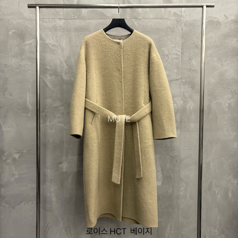 MUTE-P東大門㊣實拍女裝新品25秋冬推薦真品中長款大衣含腰帶MUTE中長款大衣圖色2