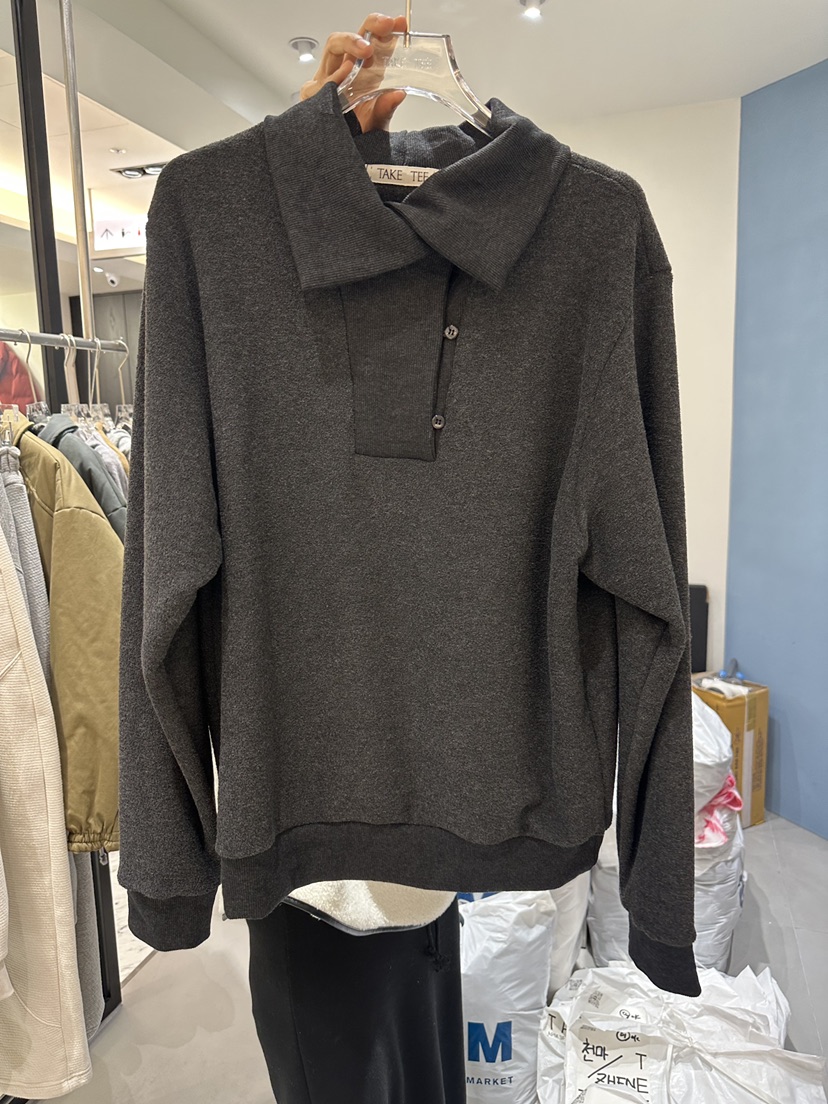 TAKE TEE韓國直郵㊣女士新款休閑職業推薦衛衣毛圈布加絨高領TAKE TEE衛衣圖色2