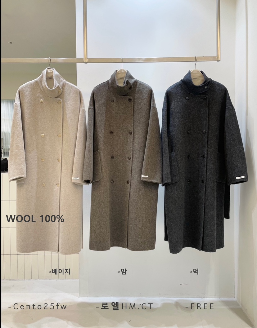 CENTO韓國直郵㊣女裝新品職業真品熱賣時尚中長款大衣含腰帶CENTO中長款大衣