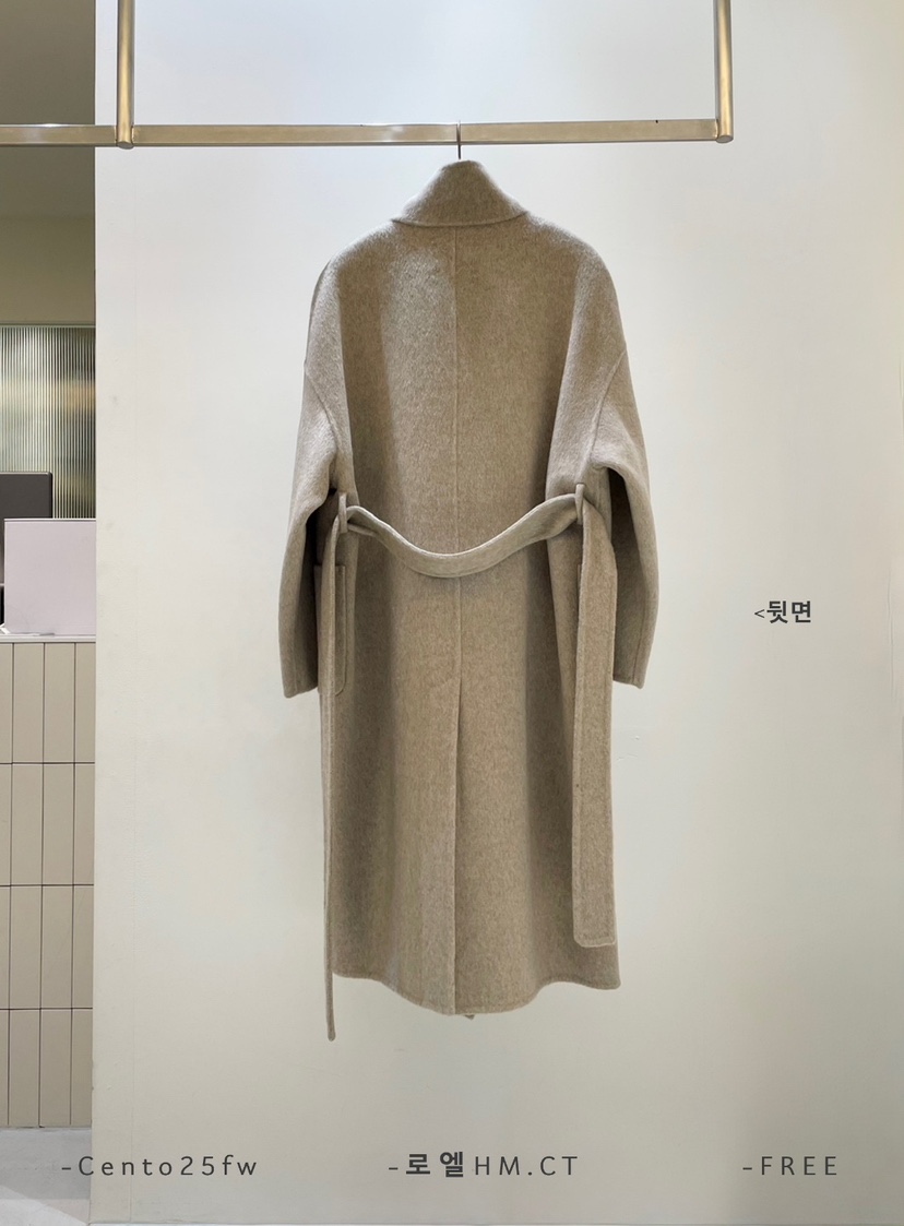 CENTO韓國直郵㊣女裝新品職業真品熱賣時尚中長款大衣含腰帶CENTO中長款大衣