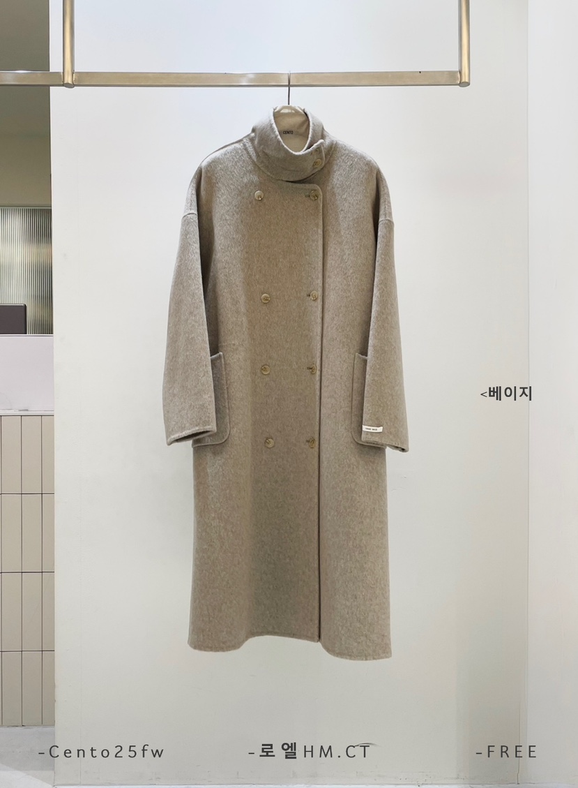 CENTO韓國直郵㊣女裝新品職業真品熱賣時尚中長款大衣含腰帶CENTO中長款大衣圖色1