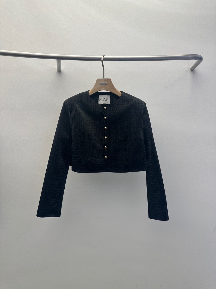 WIDA-P東大門㊣實拍女士新品時尚休閑真品職業25秋冬夾克皮革WIDA/RENEJ夾克圖色2黑色