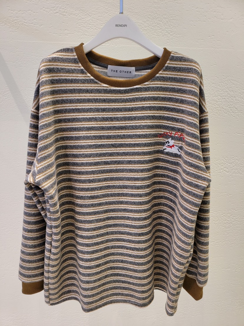 THE OTHER東大門㊣代購女裝新款休閑熱賣時尚真品長袖T恤刺繡THE OTHER長袖T恤圖色1