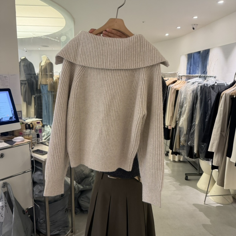 WIDA-P韓國直郵㊣女士新款時尚推薦職業25秋冬真品毛衣拉鏈WIDA/RENEJ毛衣