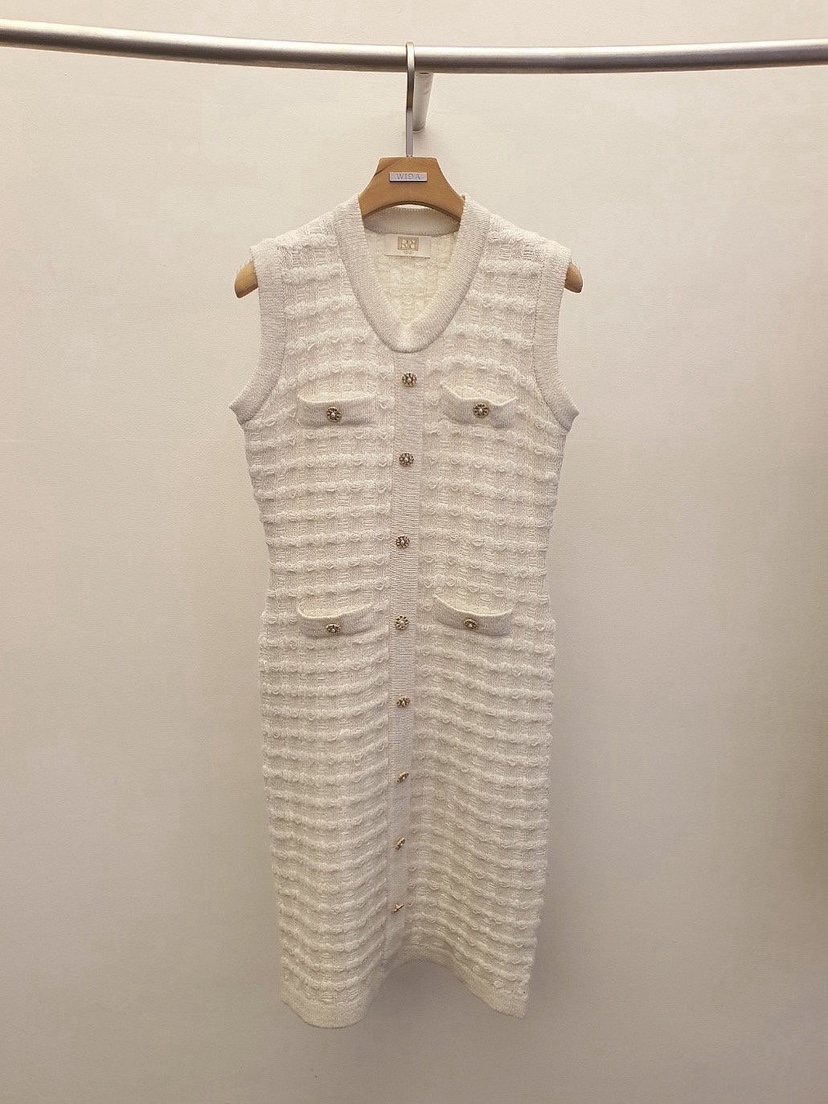 WIDA-P東大門㊣直郵女士新品推薦時尚25秋冬職業連衣裙粗花呢WIDA/RENEJ連衣裙圖色1白色