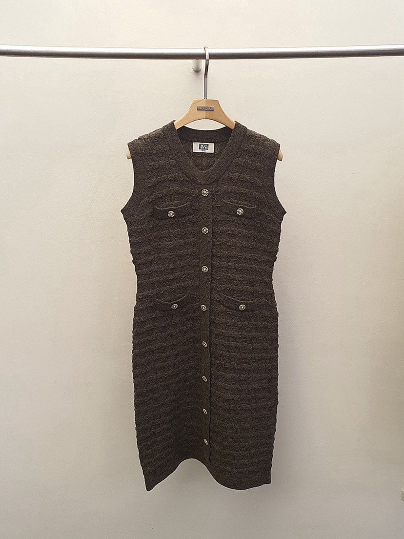 WIDA-P東大門㊣直郵女士新品推薦時尚25秋冬職業連衣裙粗花呢WIDA/RENEJ連衣裙圖色3棕色