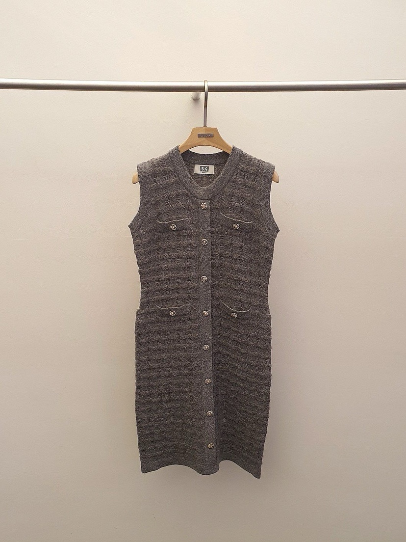 WIDA-P東大門㊣直郵女士新品推薦時尚25秋冬職業連衣裙粗花呢WIDA/RENEJ連衣裙圖色4灰色