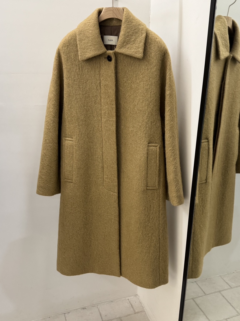 REGULARLY/PLACOR韓國代購㊣女士新款熱賣職業中長款大衣羊駝REGULARLY/PLACOR中長款大衣圖色1
