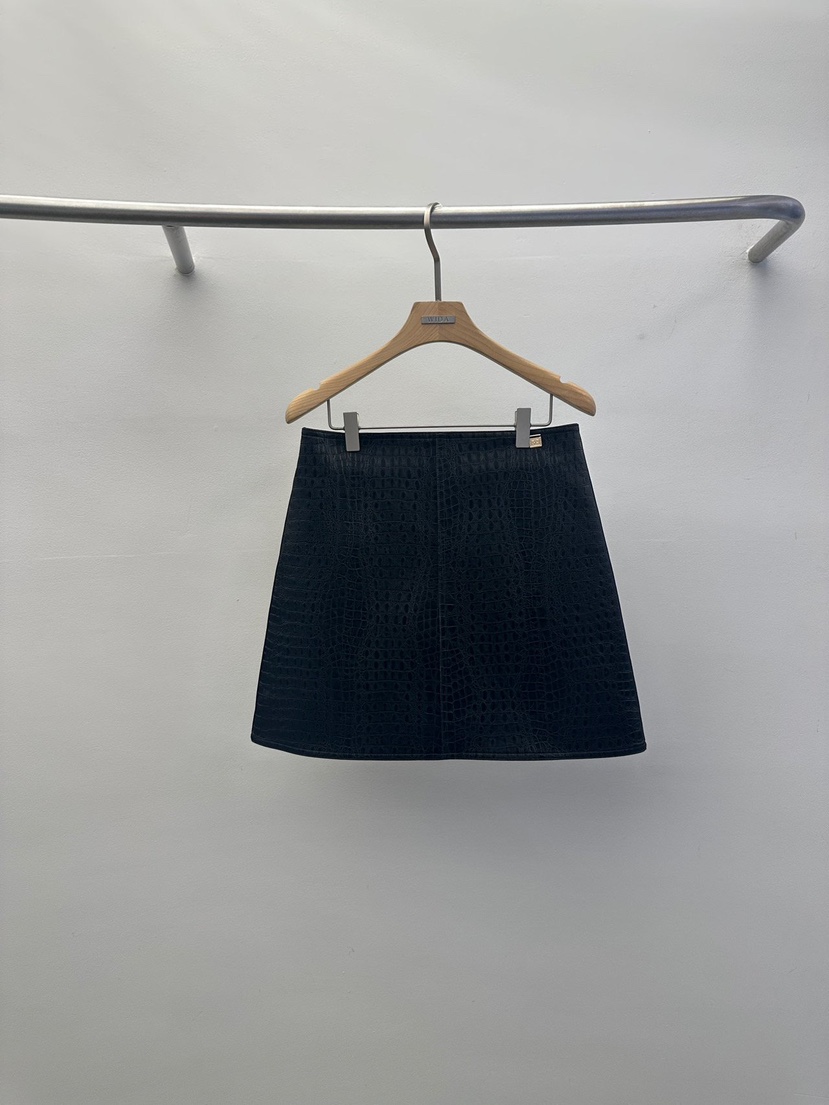 WIDA-P韓國代購㊣女裝新品熱賣推薦職業時尚真品人氣短裙皮革WIDA/RENEJ短裙圖色1黑色