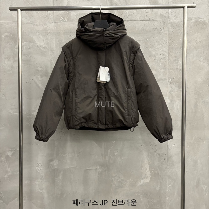 MUTE-P東大門㊣直郵女士新品推薦25秋冬時尚短款羽絨服鵝絨MUTE短款羽絨服圖色2深棕色