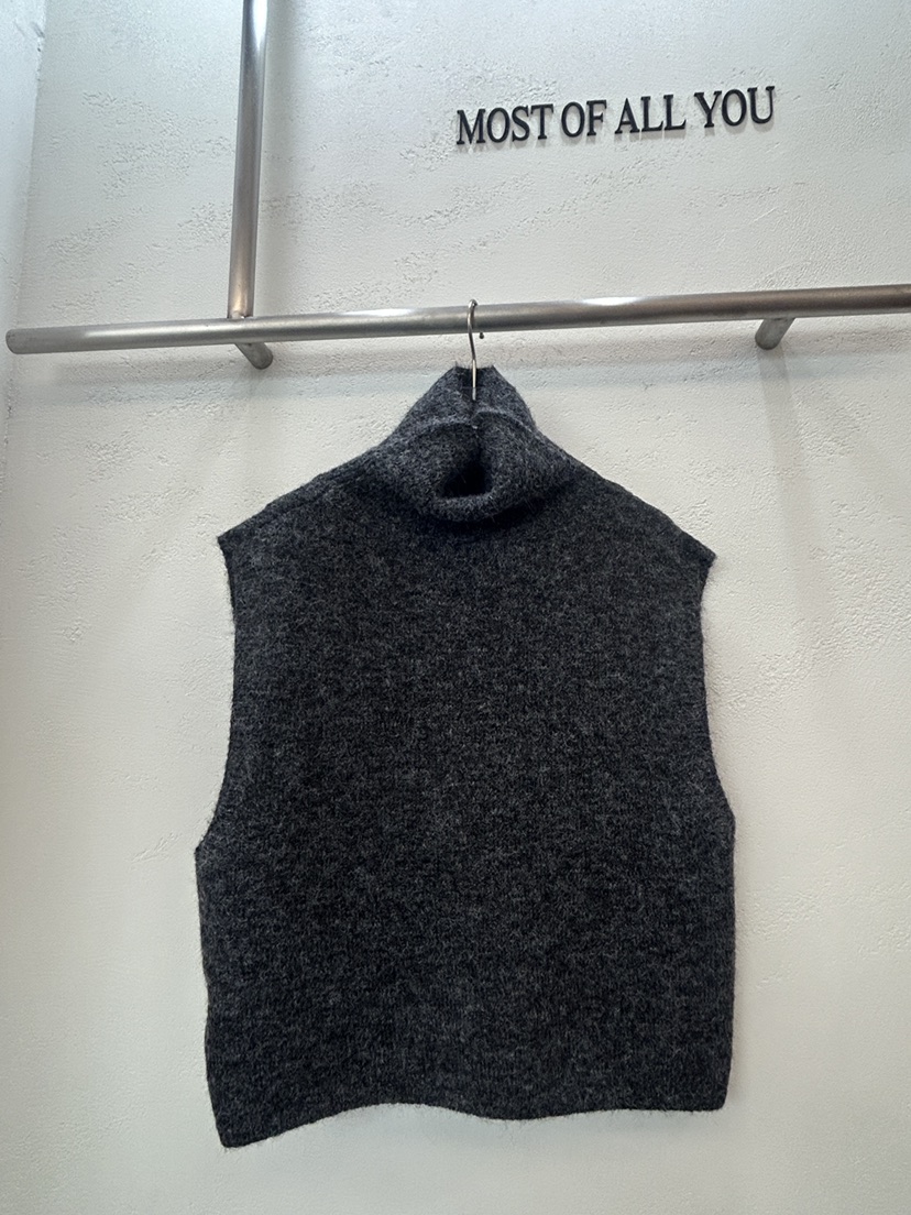 MOST OF ALL U東大門㊣直郵女士新款休閑25秋冬吊帶背心高領MOST OF ALL U吊帶/背心圖色3墨色