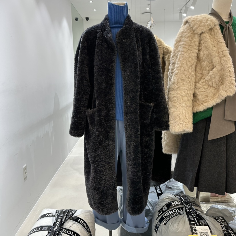 NEROLI 36韓國代購㊣女士新品時尚人氣真品25秋冬中長款大衣NEROLI 36中長款大衣圖色1