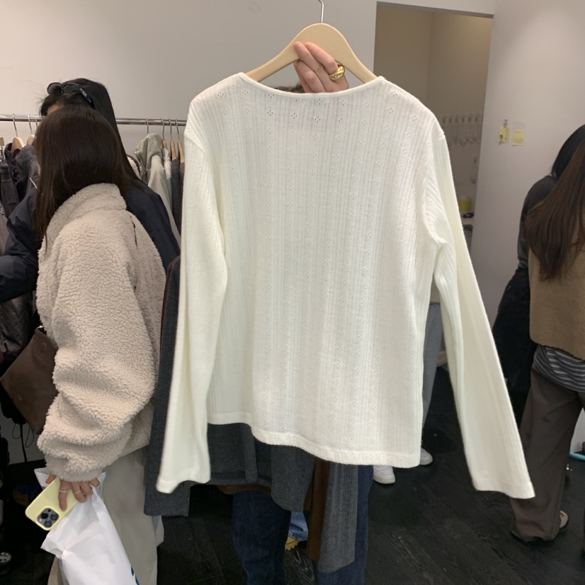 TAFFETA東大門㊣直郵女士新款休閑熱賣真品25秋冬長袖T恤紐扣TAFFETA長袖T恤