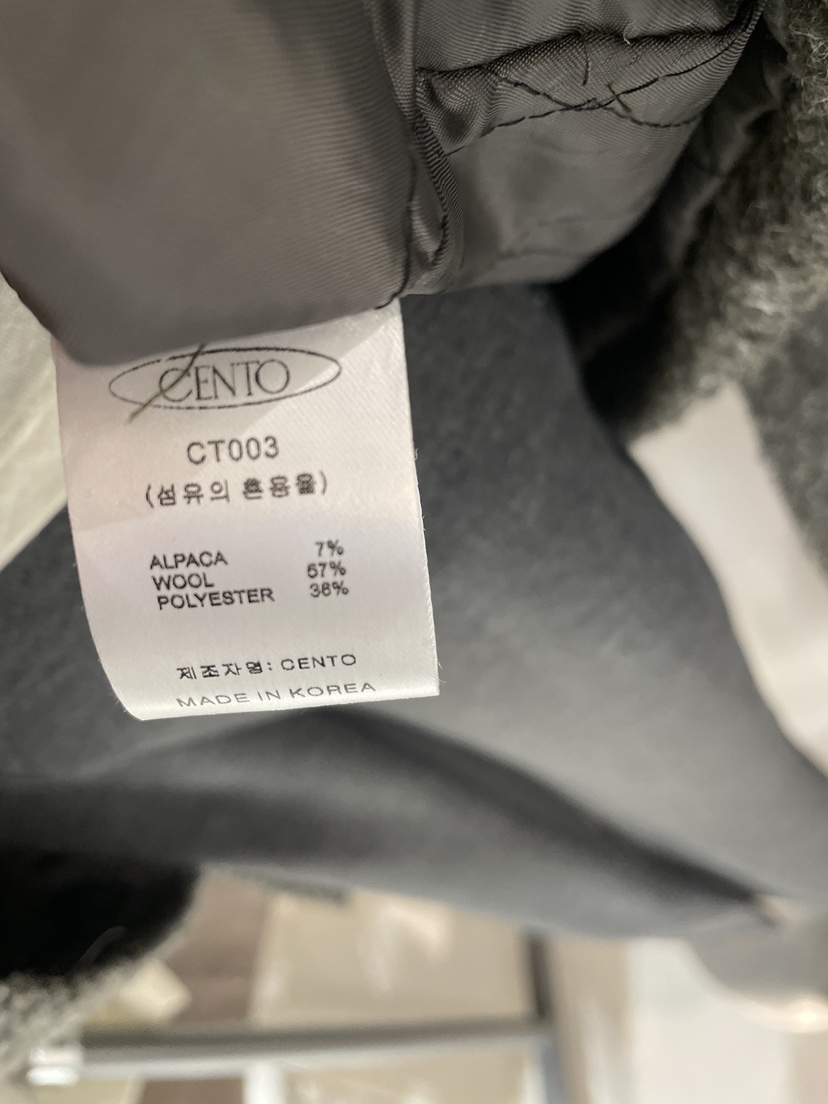 CENTO韓國直郵㊣女士新品職業人氣25秋冬中長款大衣人字紋含腰帶CENTO中長款大衣