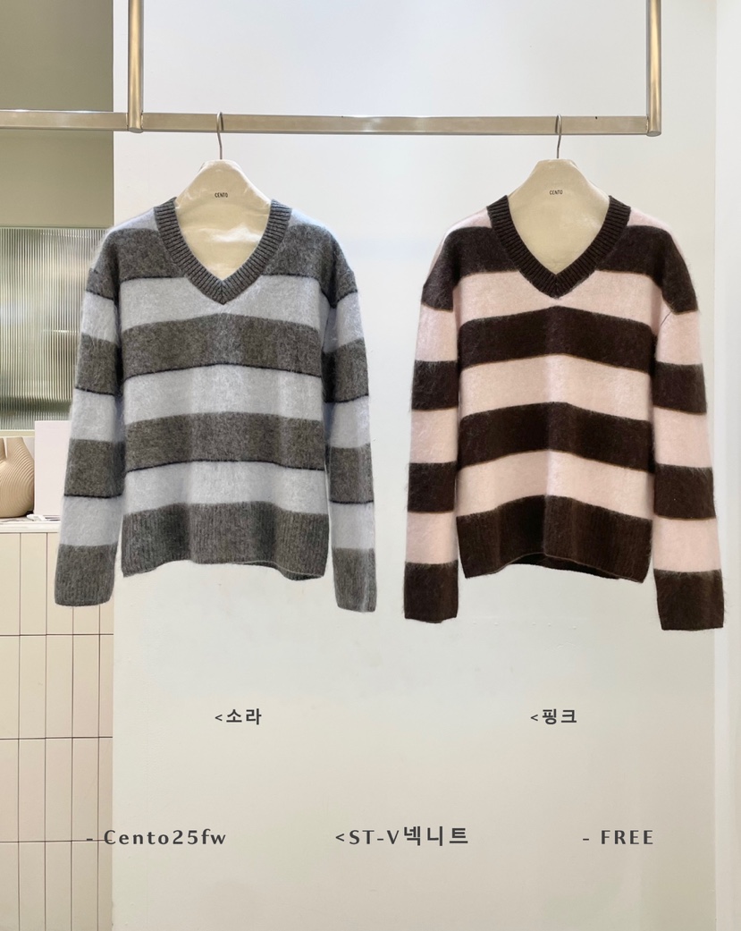 CENTO韓國直郵㊣女裝新品職業休閑推薦熱賣真品人氣針織衫V領CENTO針織衫