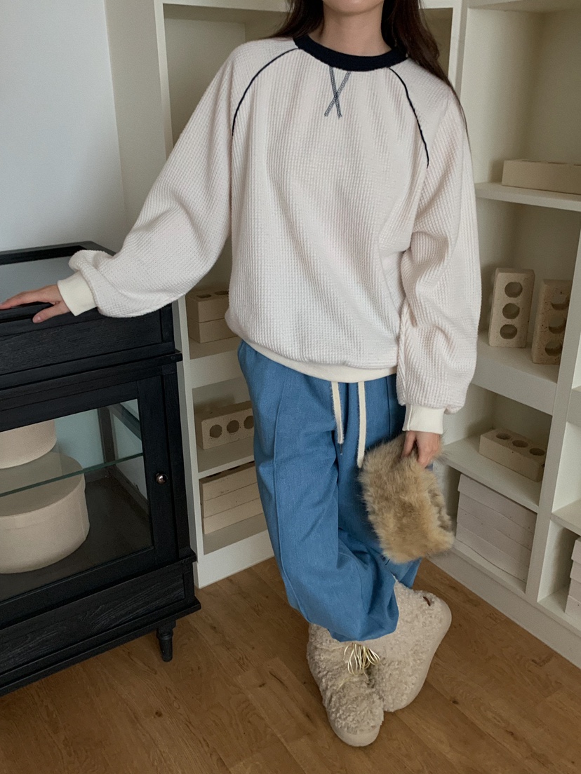 CAMEL-P韓國代購㊣女士新品推薦衛衣華夫格絨Came_l 家衛衣