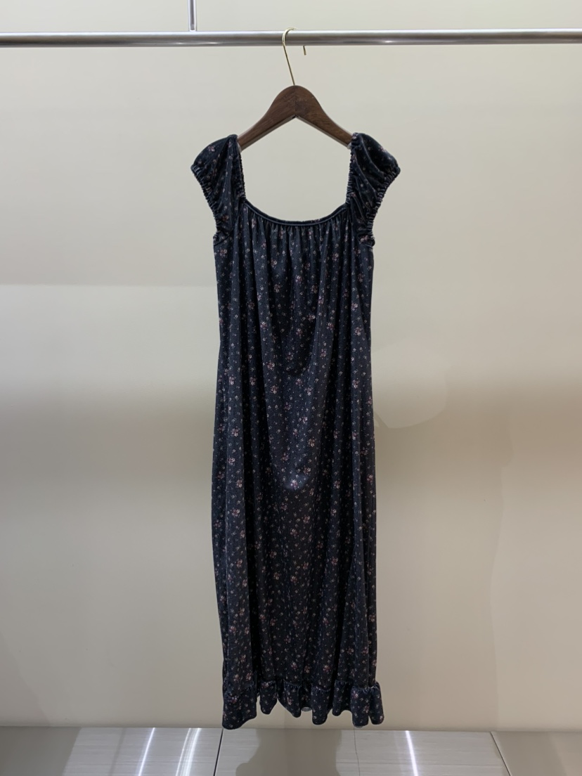 CAMEL-P東大門㊣代購女裝新款推薦連衣裙天鵝絨花朵Came_l 家連衣裙