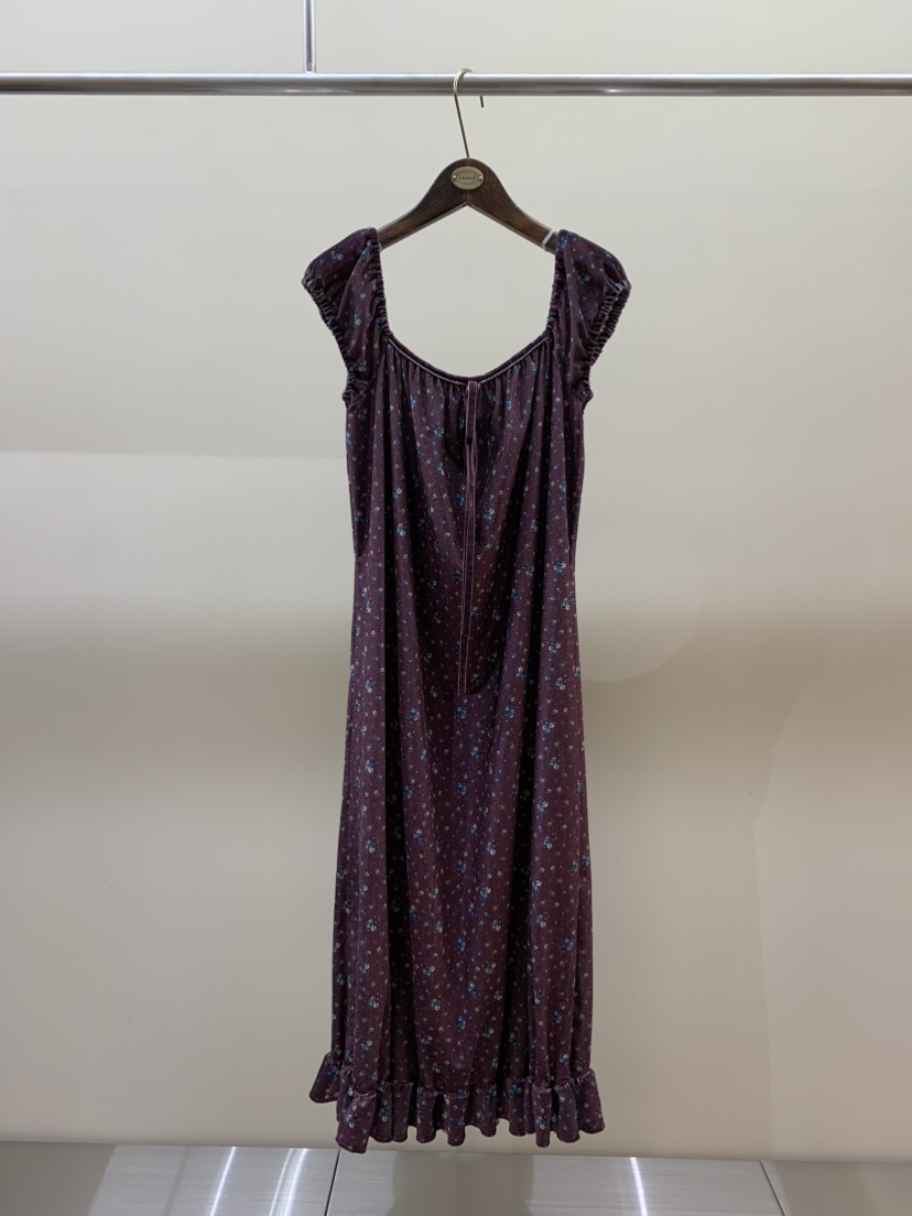 CAMEL-P東大門㊣代購女裝新款推薦連衣裙天鵝絨花朵Came_l 家連衣裙圖色1