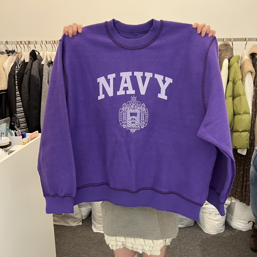 SALONDEMAG韓國代購㊣女裝新品熱賣時尚推薦衛衣海軍兩面雙面SALONDEMAG衛衣圖色2