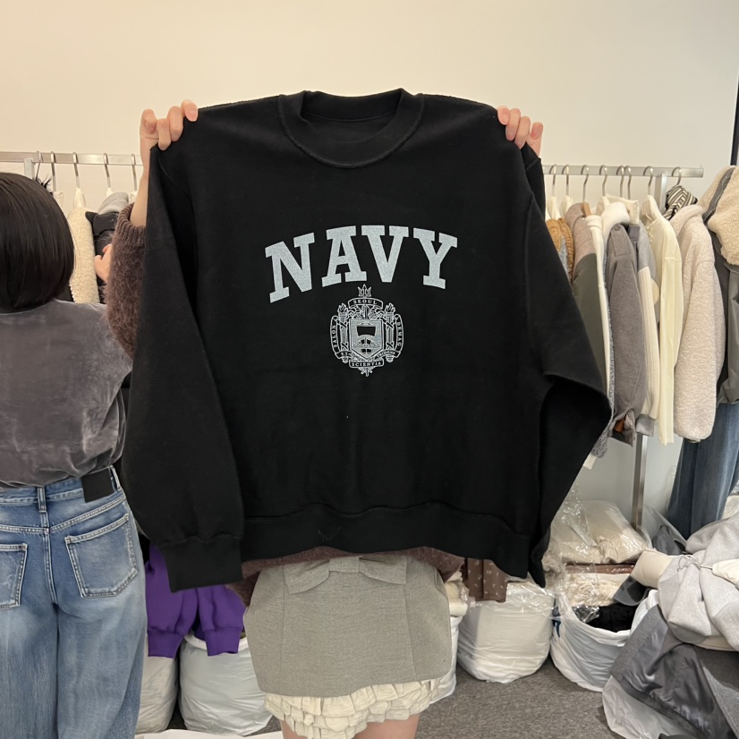 SALONDEMAG韓國代購㊣女裝新品熱賣時尚推薦衛衣海軍兩面雙面SALONDEMAG衛衣圖色3