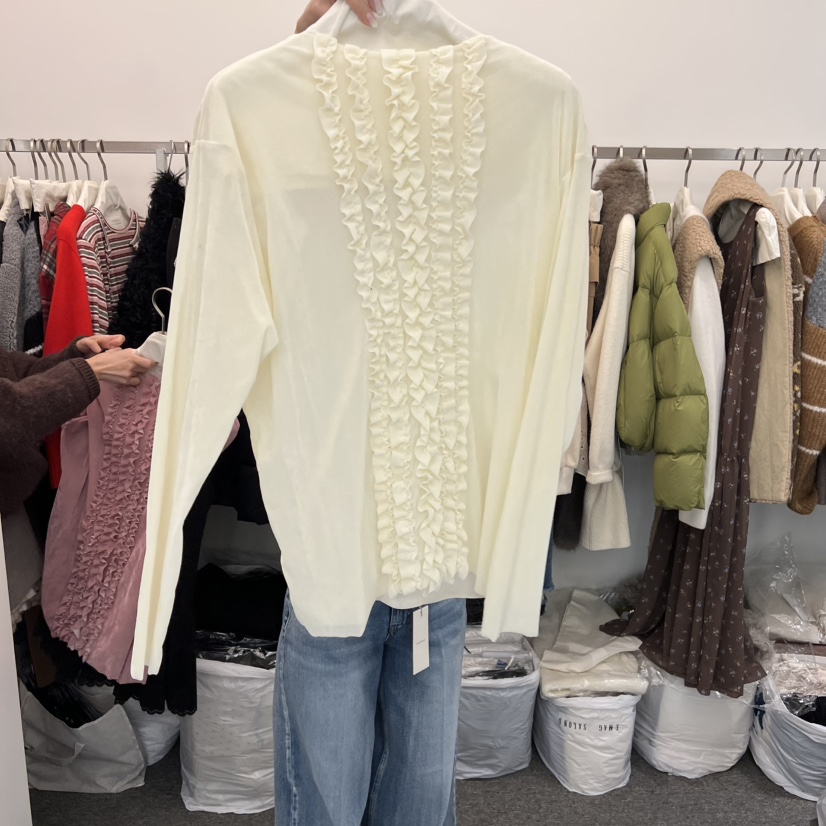 SALONDEMAG東大門㊣代購女士新款25秋冬熱賣真品長袖T恤天鵝絨SALONDEMAG長袖T恤圖色2